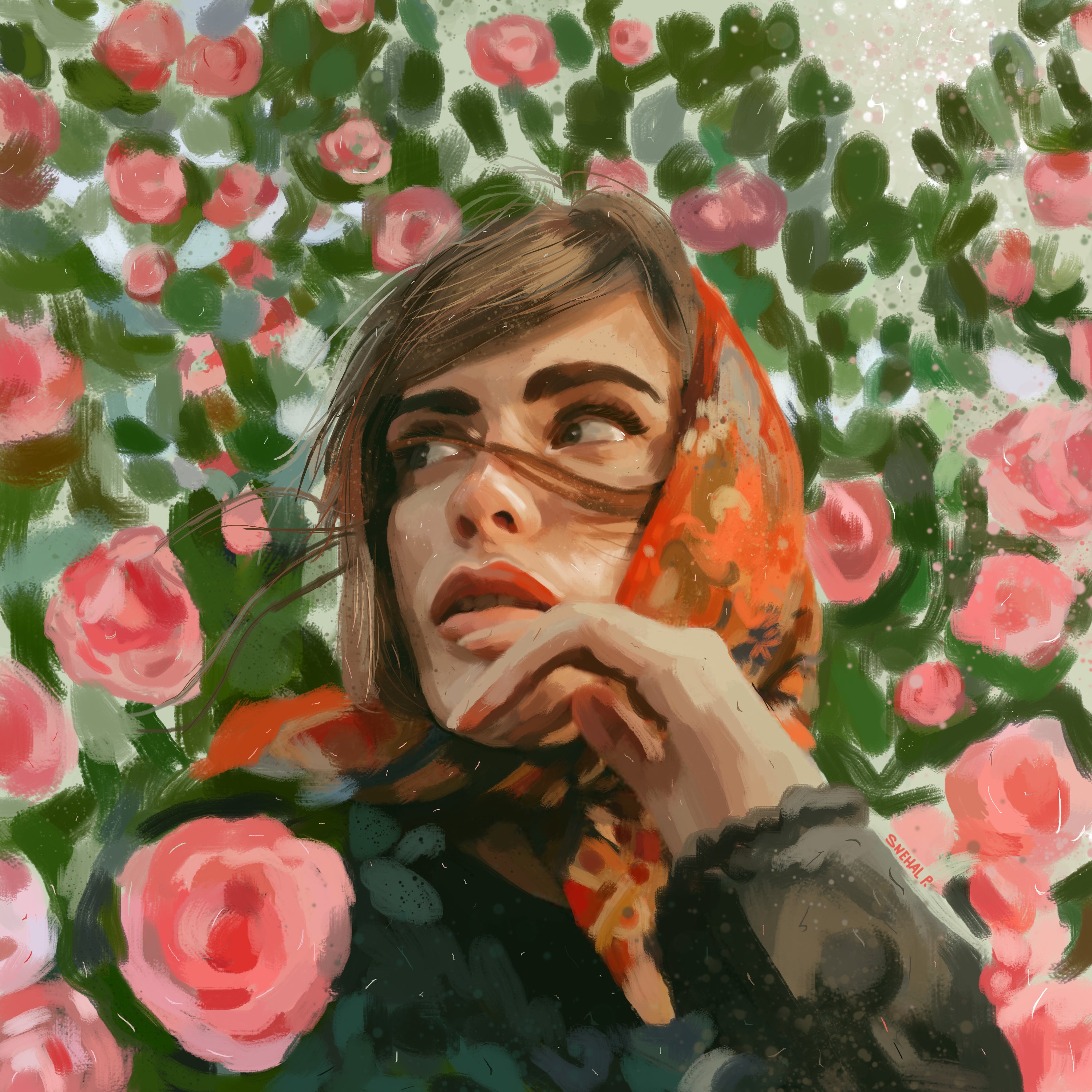 Rose Girl Portrait